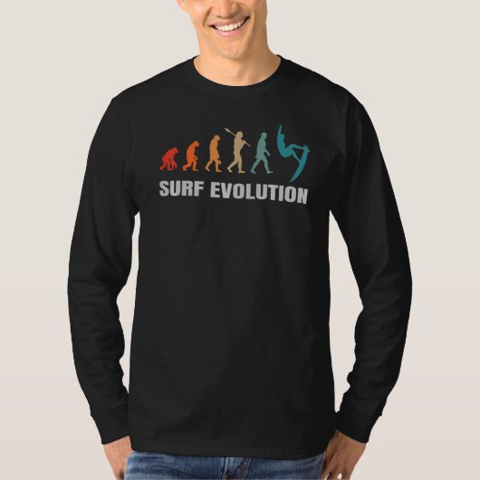 T-shirt Surf Evolution Surfer Surf Surf Surf Surfboard (Devant)