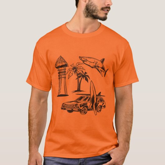 T-shirt Surf Images Conception de Surf Vintage (Devant)