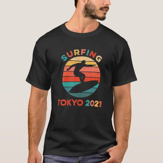 T-shirt Surf Jeux de Tokyo 2021 Tsurigasaki Plage Surfer (Devant)