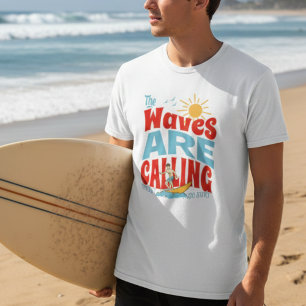 T-shirt Surf "Les Vagues Appellent" Ambiance Estivale de P