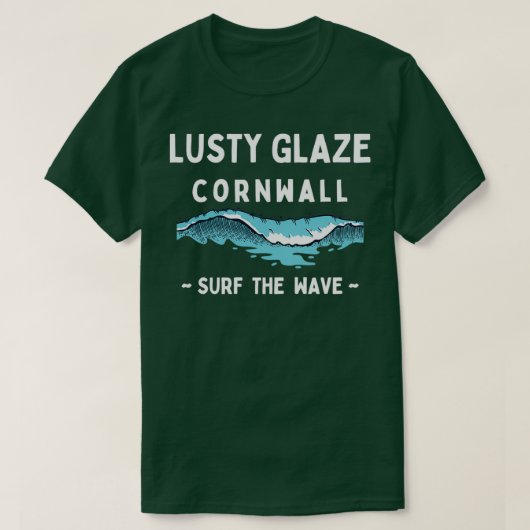T-shirt Surf Lusty Glaze Cornwall Surf de la vague (Design devant)
