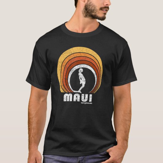 T-shirt Surf Maui Retro Long Board (Devant)