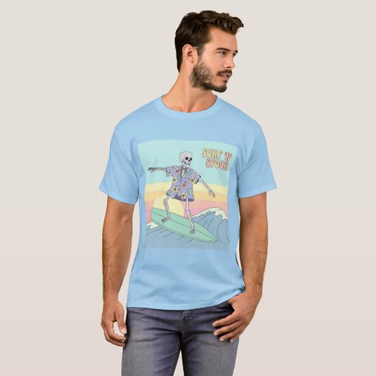 T-shirt Surf "N" Spock Squelette Surfer (Devant entier)
