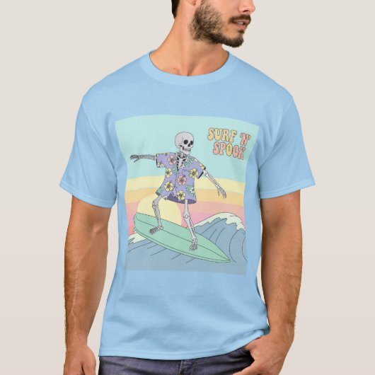 T-shirt Surf "N" Spock Squelette Surfer (Devant)