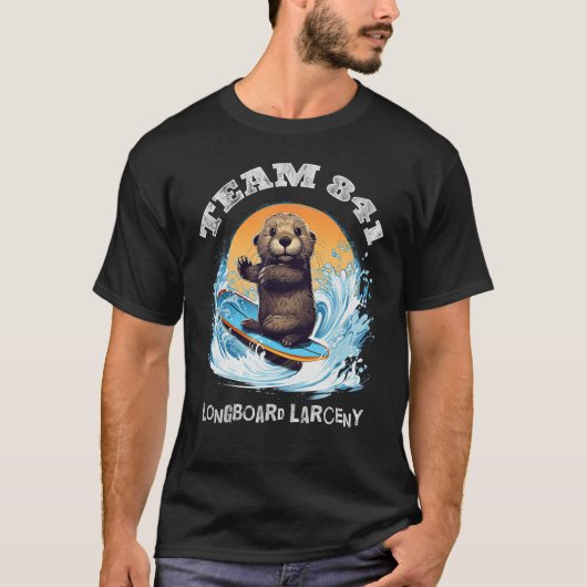 T-shirt Surf Otter 841 Recherché pour Long Board Larceny F (Devant)