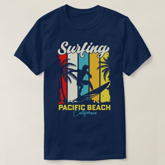 T-shirt Surf Pacific Beach California (Design devant)