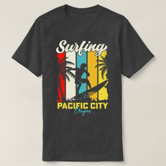 T-shirt Surf Pacific City Oregon (Design devant)
