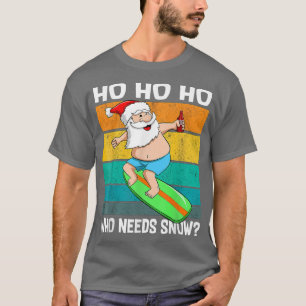 T-shirt Surf Père Noël Bière Noël En Juillet Été Qui Ne