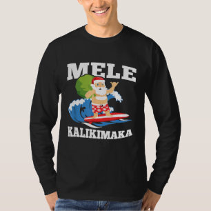 T-shirt Surf Père Noël Mele Kalikimaka Noël hawaïen D