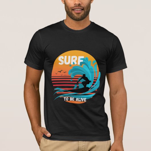 T-shirt Surf Pour Être Vivant (Devant)
