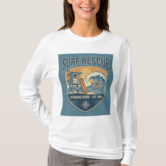 T-shirt Surf Rescue Lifeguard Patrol Est 1950 (Devant)