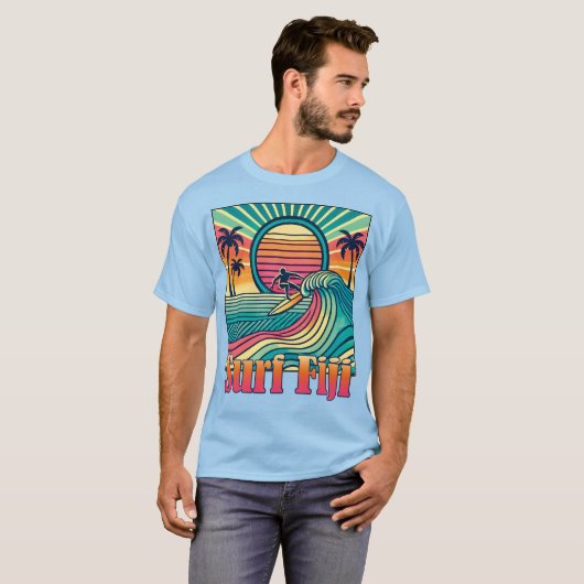 T-shirt Surf rétro Fidji (Devant entier)