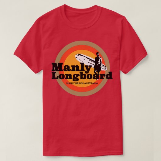 T-shirt Surf rétro Manly Longboard (Design devant)