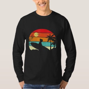 T-shirt Surf Rétro Surfer Coucher de soleil Palmier - Surf