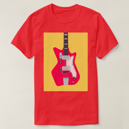 T-shirt Surf Rock Electric Guitare Jaune (Design devant)