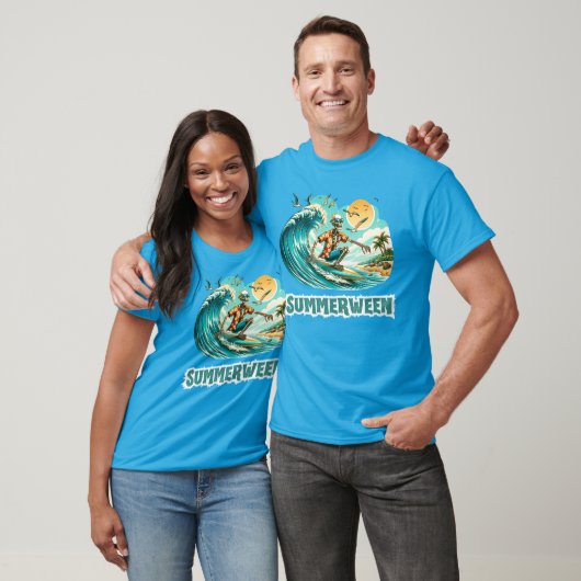 T-shirt Surf Skeleton Summerween Beach Vibes (Unisexe)