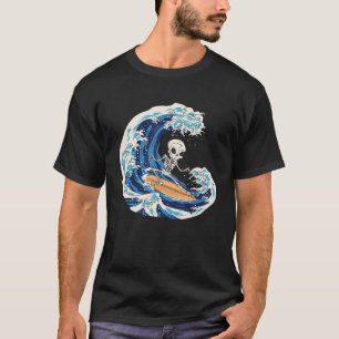 T-shirt Surf Squelette Surfer Surf Vague Crâne Surf Sk