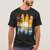 T-shirt Surf Surf Surfboards Sunset (Devant)