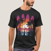 T-shirt Surf Surf Surfboards Sunset (Devant)