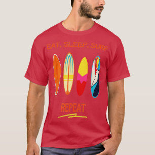 T-shirt Surf Surfboard Eat Sleep Surf Repeat Retro Surf