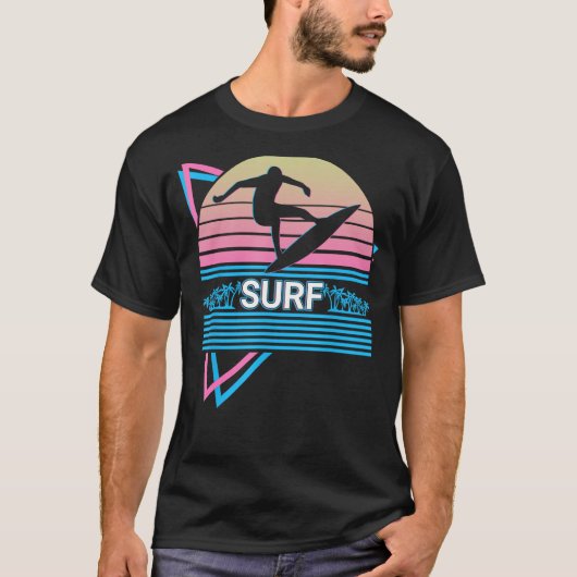T-shirt Surf Surfboard Surfer Surf Rétro (Devant)