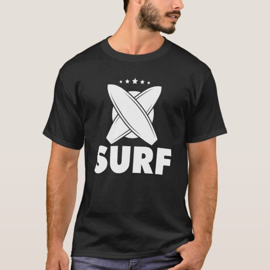 T-shirt Surf Surfboards Trendy Surfing Tropical Summer Bea (Devant)