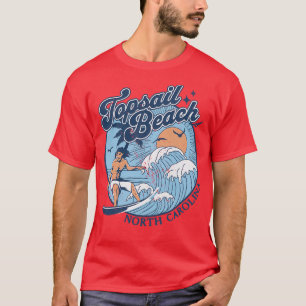 T-shirt Surf Vintage des années 1970 Topsail Beach North o
