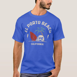 T-shirt Surf vintage El Porto Beach California Retro Su