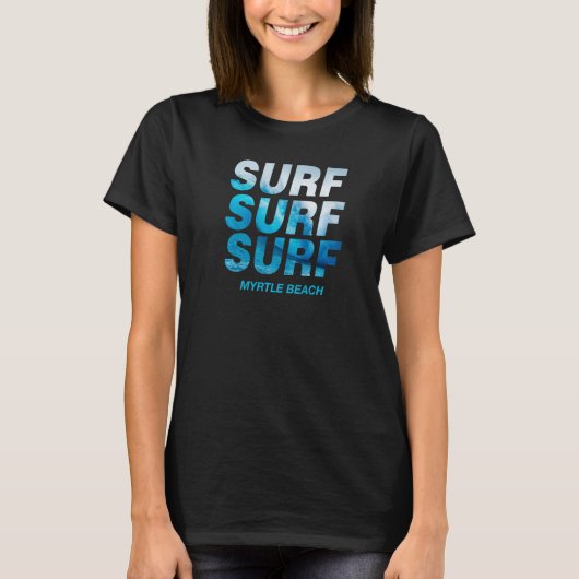 T-shirt Surf Wave Myrtle Beach Caroline du Sud Océan Surfi (Devant)
