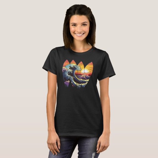 T-shirt Surf Waves Surfboards (Devant entier)