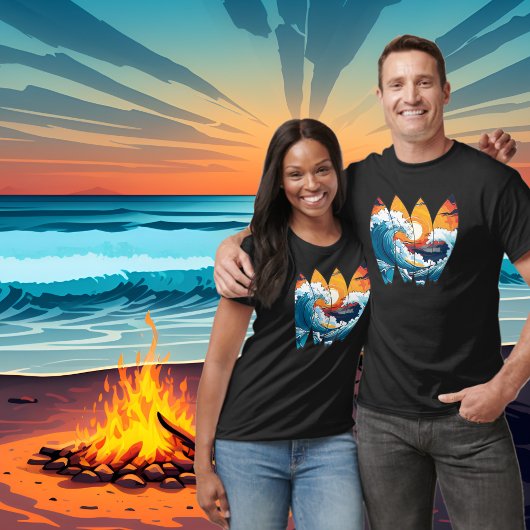 T-shirt Surf Waves Surfboards
