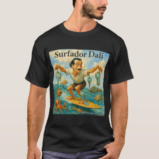 T-shirt Surfador Dali – Dessin animé de surf surréaliste