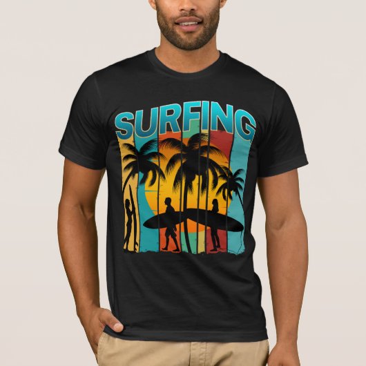 T-shirt surfant vacances d'été surf (Devant)