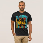 T-shirt surfant vacances d'été surf (Devant entier)