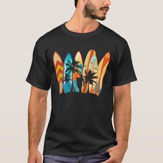 T-shirt Surfboard Vintage Classic Retro (Devant)