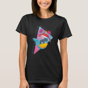 T-shirt Surfboard Waves Surfing Palmiers Tropical Synthw
