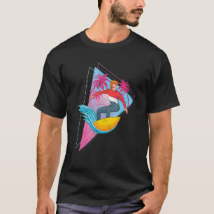 T-shirt Surfboard Waves Surfing Palmiers Tropical Synthw