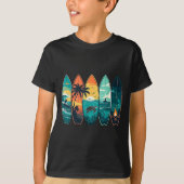 T-shirt Surfboards Sunset Ocean Beach Vibe Surfer (Devant)