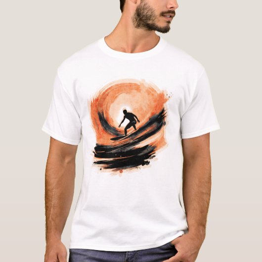 T-shirt Surfer Abstrait (Devant)