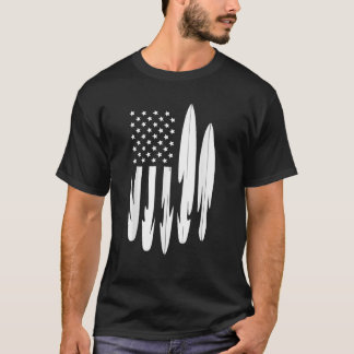 T-shirt Surfer American Flag Surboard 4 juillet