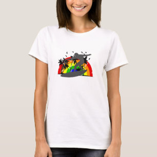 T-shirt Surfer avec l'arc-en-ciel