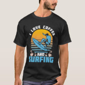 T-shirt Surfer Caffeine Waves Surfrider Surfboard Surfboar (Devant)
