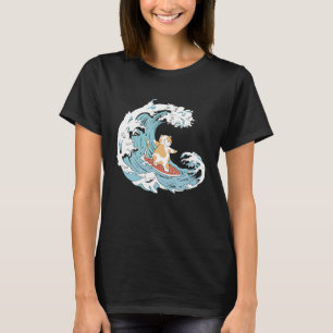 T-shirt Surfer Cute Surfboard Waves Surfrider Cat Surfing