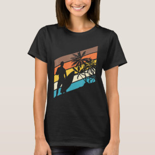 T-shirt Surfer de l'océan Rétro Sunset Surfer Waves Palm T