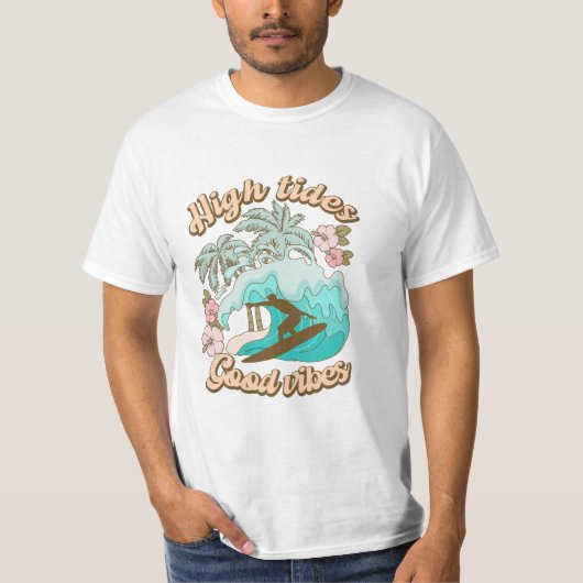 T-shirt Surfer d'été Good Vibes (Devant)