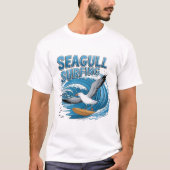 T-shirt Surfer d'hiver Mouette, Surf de mouette, Seagull T (Devant)