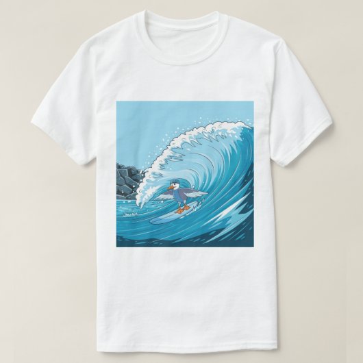 T-shirt Surfer d'hiver Mouette, Surf de mouette, Seagull T (Design devant)
