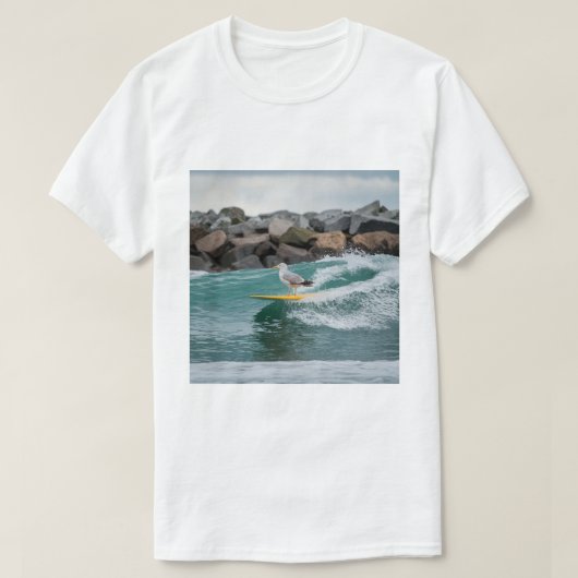 T-shirt Surfer d'hiver Mouette, Surf de mouette, Seagull T (Design devant)