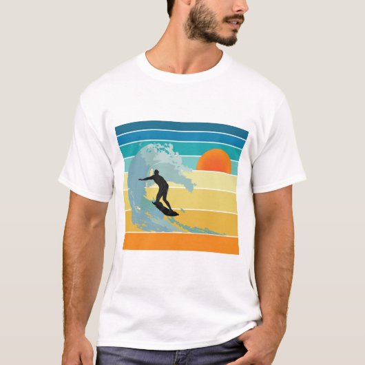 T-shirt Surfer Dude Sunset Vintage (Devant)