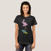 T-shirt Surfer Flamant rose (Devant entier)